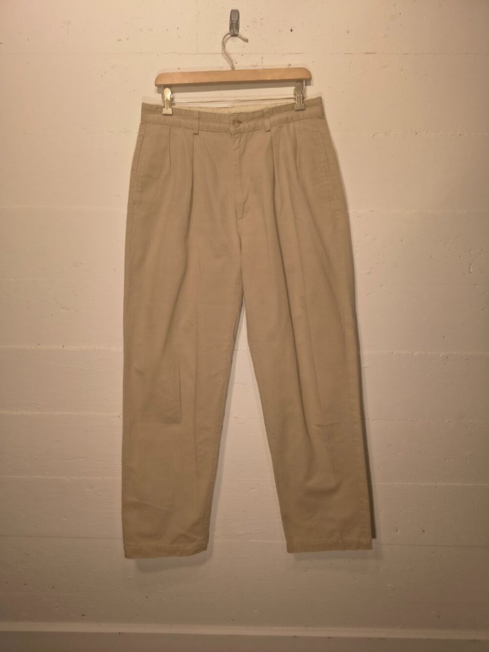 Polo Ralph Lauren Polo Chino Andrew Pant Khaki Pleated Trousers Made in USA